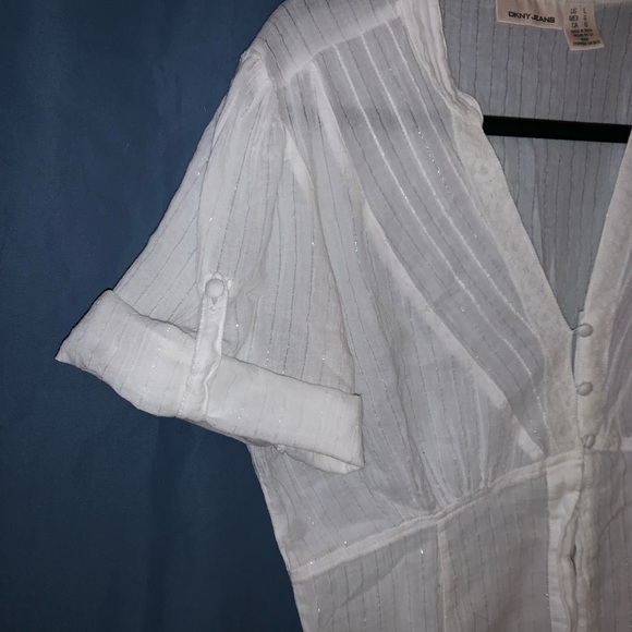 DKNY JEANS super lightweight shirt white size L - Picture 5 of 8